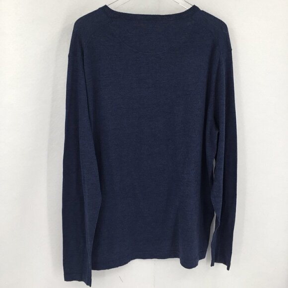 Nordstrom henley navy blue slub sweater men button new XXL XX-Large - Picture 4 of 5
